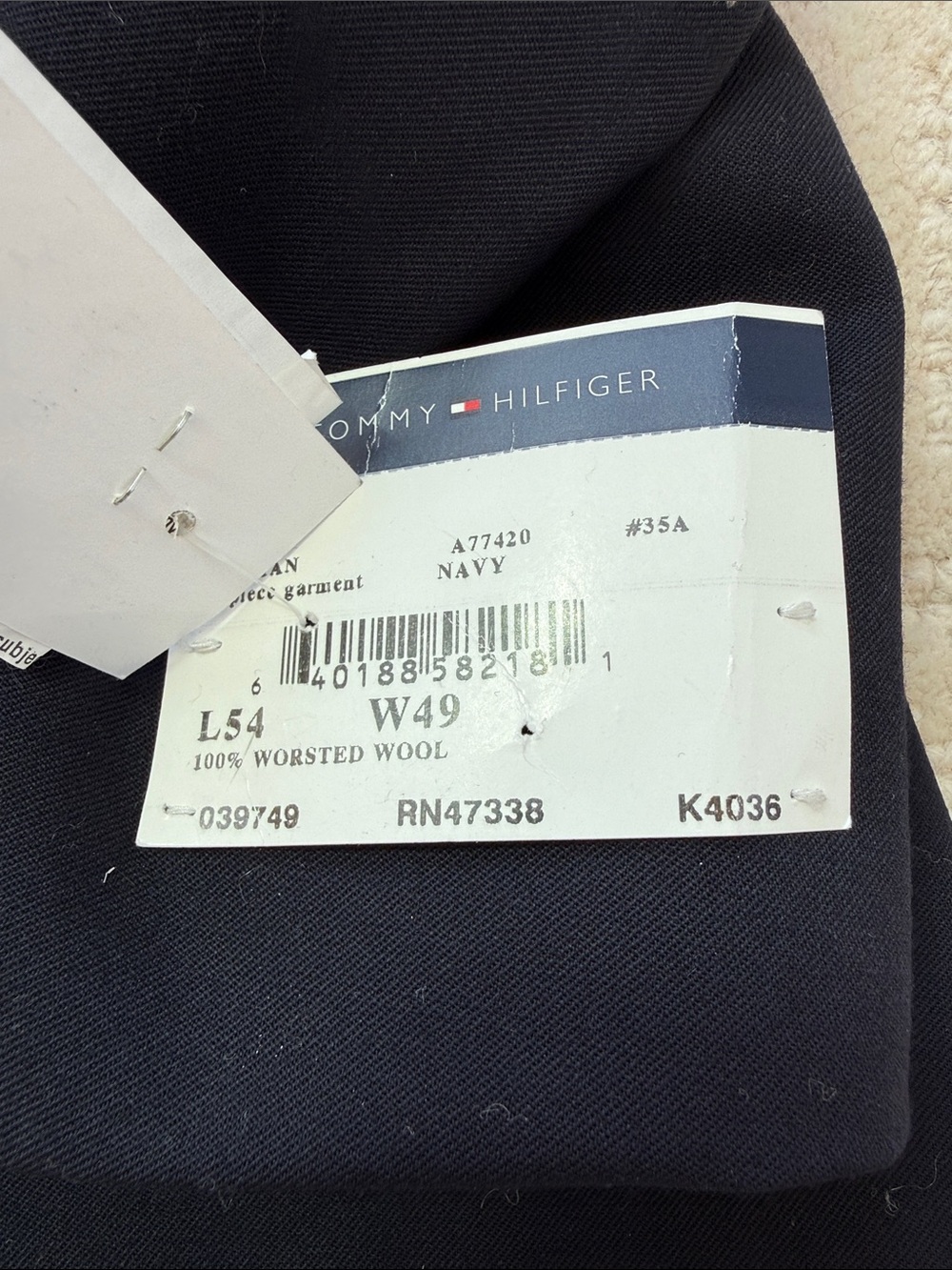 **** NWT- Tommy Hilfiger “Nathan” 2- Piece Suit  (100% Worsted Wool) - Picture 5 of 8